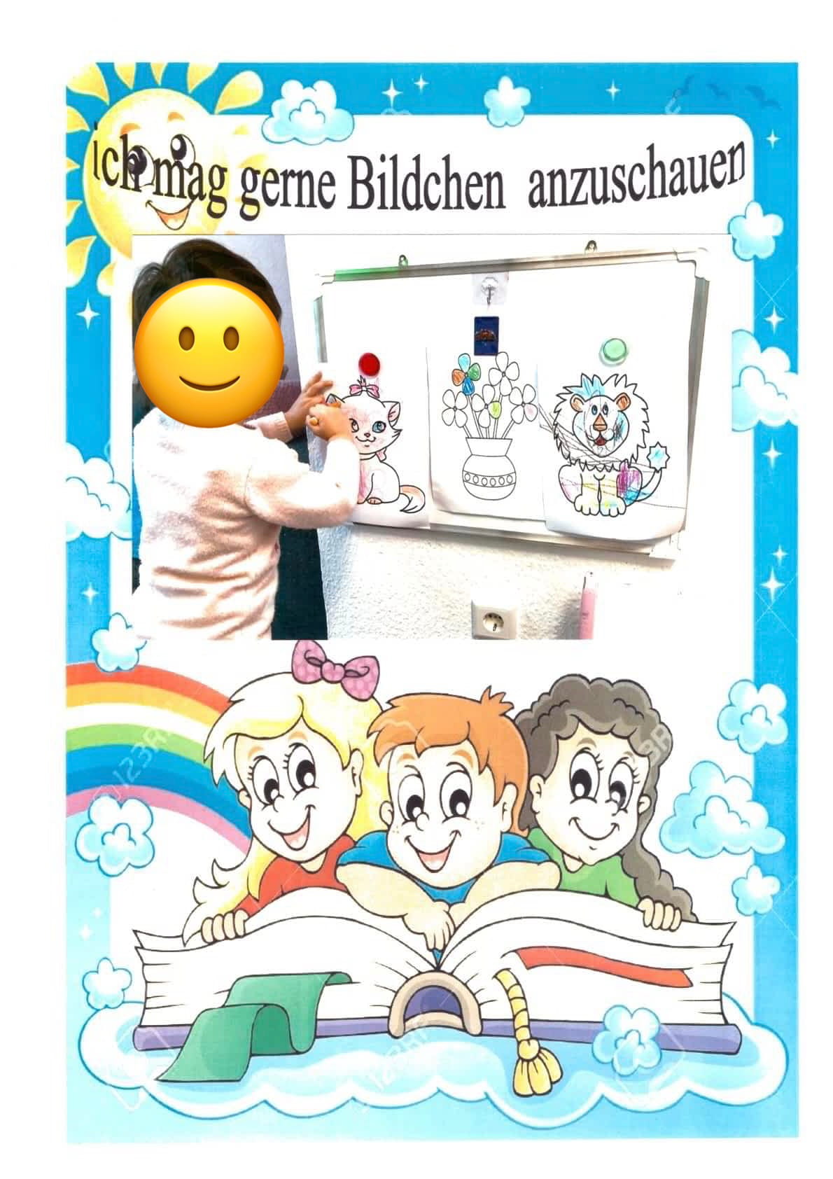Kinder malen mit bunten Farben kreativ auf Papier